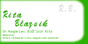 rita blazsik business card